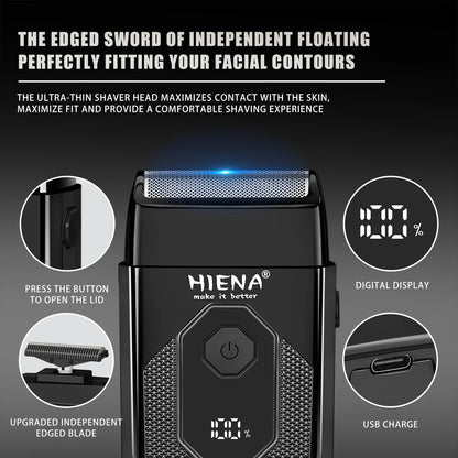 Barber Face & Head Finishing Razor Professional Electric Razors Head Shaver for Bald Men, Barber Cordless Rechargeable With Replacement Heads Barber Cordless Rechargeable Foil Shaver Electric Shaver for Men,