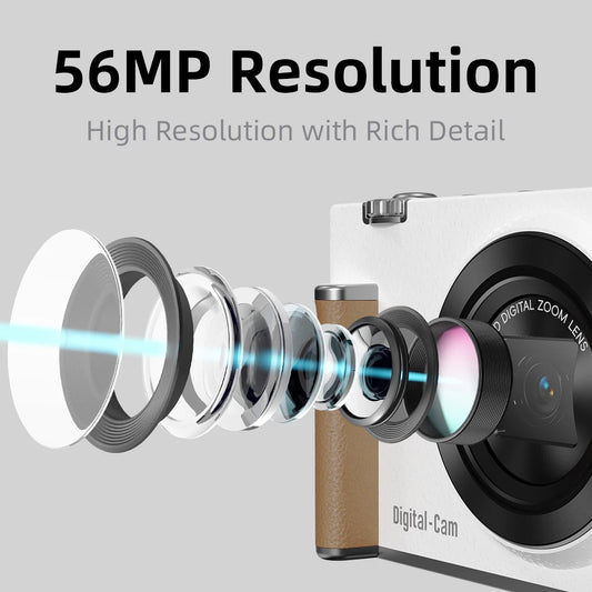 F2 Portable Digital Camera 180° Flip Screen Selfie CCD Camera 56MP Beauty Filter Mini Digital Camera Gift For Girls