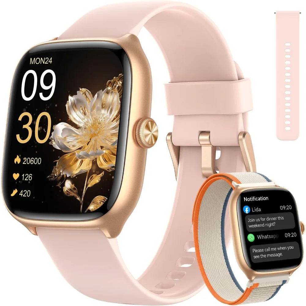 Women's 40mm Fitness Watch with 3 Bands, AMOLED Display, 110+ Sports Modes, Heart Rate/Sleep/SpO2 Monitor, 3ATM Waterproof