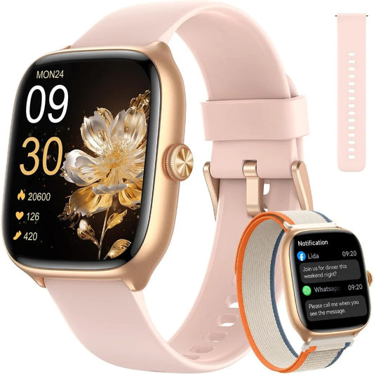 Women's 40mm Fitness Watch with 3 Bands, AMOLED Display, 110+ Sports Modes, Heart Rate/Sleep/SpO2 Monitor, 3ATM Waterproof