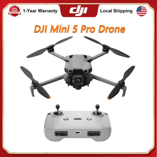 DJI Mini 5 Pro Camera Drones Ultra-Light Foldable Mini 5 Pro Drone with 1-Inch CMOS 4K Camera Omnidirectional Obstacle Sensing ActiveTrack 360° 225° Gimbal 20km Transmission for Beginners