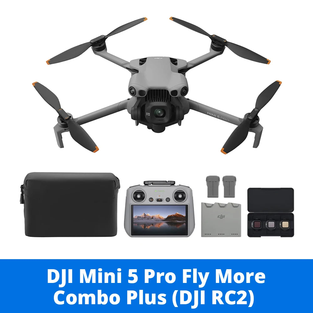 DJI Mini 5 Pro Fly More Combo - Mini Drone 4K Professional HDR Camera, Omnidirectional Obstacle Sensing, 20km FHD Transmission, ActiveTrack 360°, Foldable GPS UAV for Travel Vloggers & Content Creators Fast Shipping