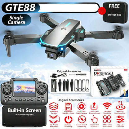 TONGLI Foldable Drone RC Quadcopter with 3.1‑Inch Large‑Screen Remote Control Single‑Camera Aerial Version One‑Key Takeoff Gesture Photo Headless Mode Long Battery Life Long‑Range Portable FPV Aircraft for Teen & Ad