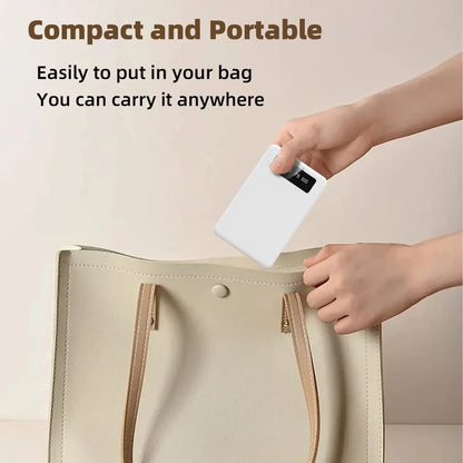 Mini Slim 10000mAh Portable Power Bank, Built-in LED Digital Display, 1 USB-A Port & 3 Integrated Cables, Small Lightweight Design, Multi-Device Simultaneous Charging for Travel, Camping and Emergency, Compatible with Android
