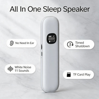 White Sleep Headband Bone Conduction Wireless Bluetooth Speaker Under Pillow HD Sound Side Sleeper Eye Mask