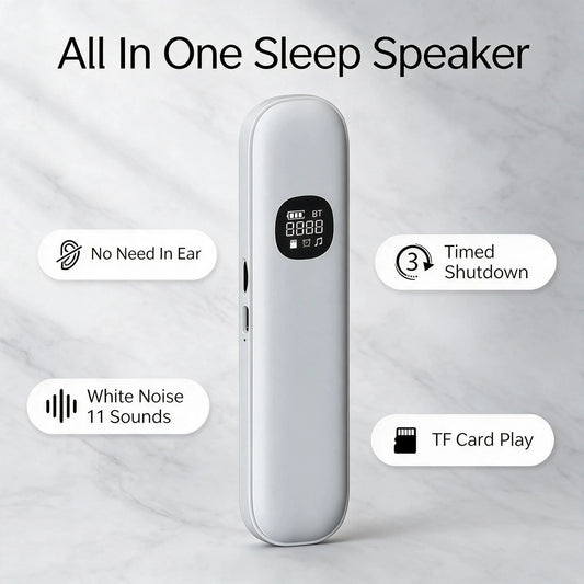 White Sleep Headband Bone Conduction Wireless Bluetooth Speaker Under Pillow HD Sound Side Sleeper Eye Mask
