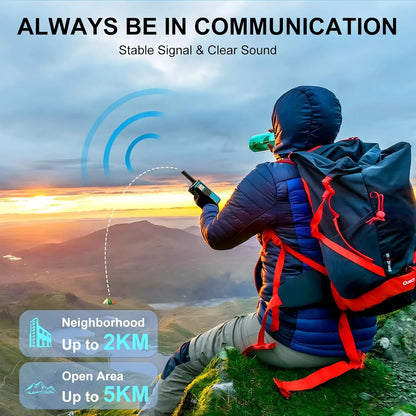 2/3/4 Pack Walkie Talkies for Adults and Kids, Long Range Rechargeable 2 Way Radios with VOX for Camping Hiking Cycling