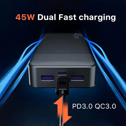 JUOVI Power Bank 20000mAh 45W Portable Charger PD3.0 QC4.0 Fast Charging 4-Port with LED Display Battery Pack Charger Portable for MacBook IPhone17 16 15 14 13 Pro