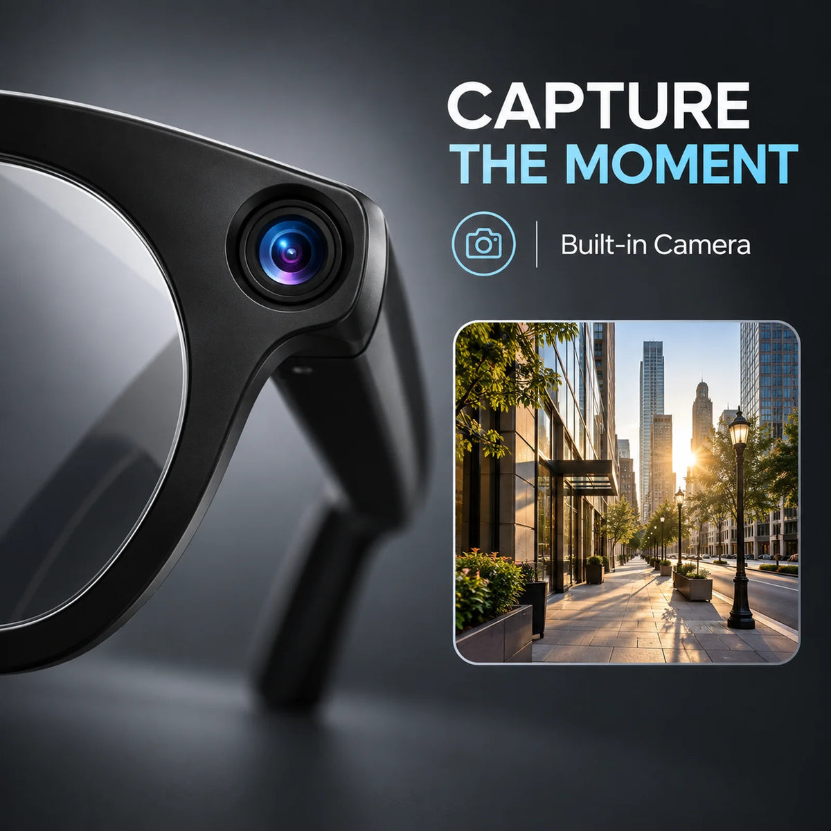 2026 New Smart AI Glasses, 4K 8MP HD Camera Smart Glasses, Men Women, Real-Time Translation, 150+ Language Translation, Connecting to ChatGPT, WIFI Transmission, Shooting, Video Recording and live Streaming, Bluetooth Call, A
