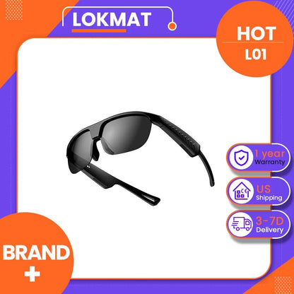 LOKMAT L01 Smart Bluetooth Glasses, Open-Ear Audio Sunglasses with Bluetooth 5.3, Touch Control, Wireless Music & Calls, GPS Navigation Support, Comfortable Fit for Sports, Outdoor Activities & Everyday Use