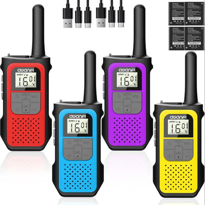 2/3/4 Pack Walkie Talkies for Adults and Kids, Long Range Rechargeable 2 Way Radios with VOX for Camping Hiking Cycling