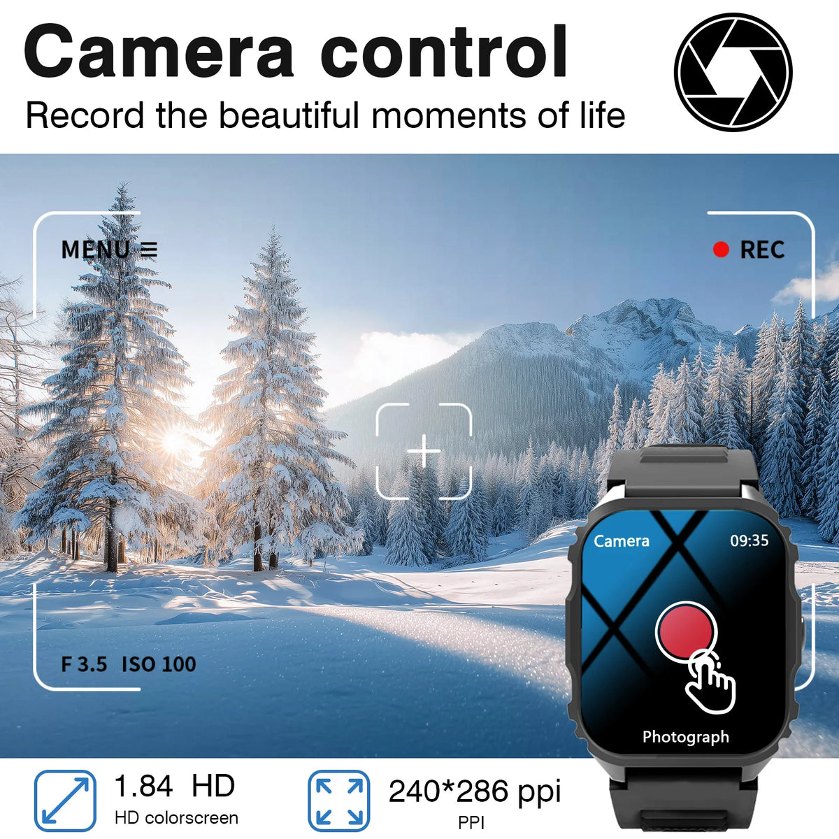 Stylish and Cool Smartwatch with Wireless Calling/dialing Function, Featuring Multiple Sports Modes, Weather Forecast, Music Control, Find Phone, Alarm Reminders, Do Not Disturb Mode, and More. The Top Choice for Birthday Gif