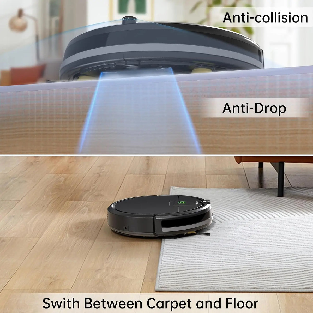 Robot Vacuum for Pet Hair with Tangle-Free Suction, Upgraded Robotic Vacuum Cleaner, 120-Minute Runtime, Self-Charging Vacuum for Home Hard Floors