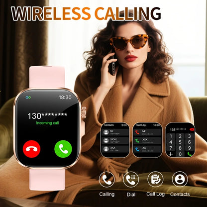 2026 New Smartwatch, Unisex | Valentine's Day Gift - Wireless Calling/Texting/Multiple Sports Modes/Remote Camera Control/Fitness Tracker, Compatible with iPhone and Android, USB Charging, Silicone Strap, Smart Connectivity,