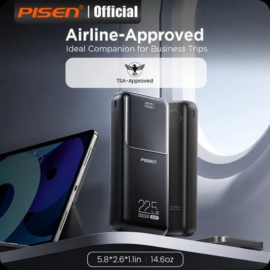 PISEN 20000mAh PD 20W Quick Power Bank SCP 22.5W Portable Powerbank Fast Charging External Battery For Huawei iPhone Xiaomi