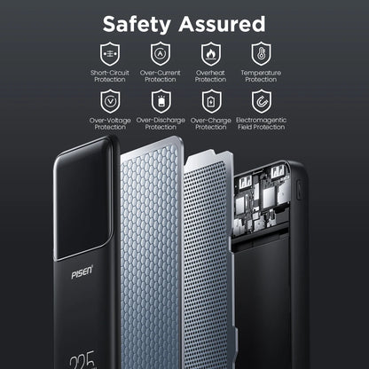 PISEN 20000mAh PD 20W Quick Power Bank SCP 22.5W Portable Powerbank Fast Charging External Battery For Huawei iPhone Xiaomi
