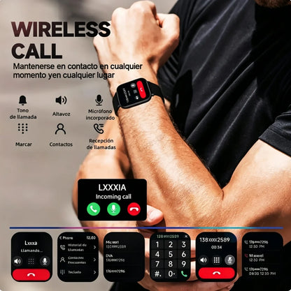 New Big Screen Smart Watch-2026, 5.11 cm Full Touch Screen, Wireless Calling/texting/multiple Sports Modes, with Outdoor LED Light Buttons, USB Rechargeable, Alloy Case/metal, 2 Replaceable Straps, Activity Tracking Watch, Gi