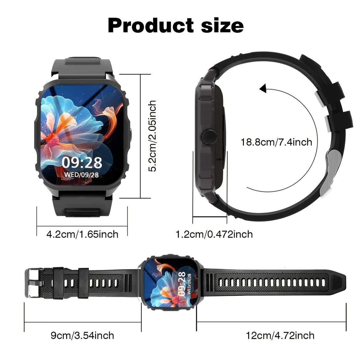 Stylish and Cool Smartwatch with Wireless Calling/dialing Function, Featuring Multiple Sports Modes, Weather Forecast, Music Control, Find Phone, Alarm Reminders, Do Not Disturb Mode, and More. The Top Choice for Birthday Gif