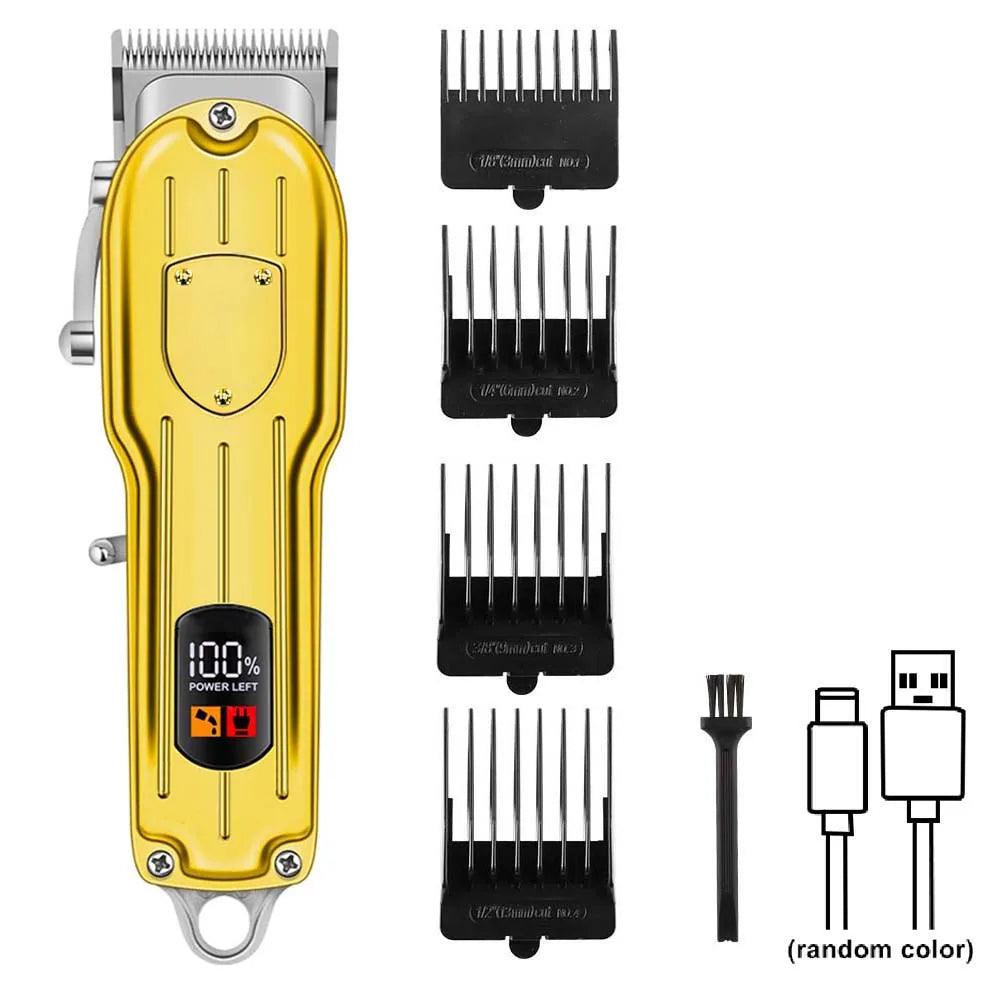 Professional Hair Clippers for Men Professional - Cordless Barber Clippers for Hair Cutting & Grooming Rechargeable Beard Trimmer USB Rechargeable Grooming Kit with 4 Guide Combs & Cleaning Brush