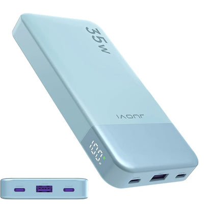 JUOVI Power Bank 10000mAh 35W External Battery Quick Charge Portable Charger PD 3.0 and QC 4.0 USB C Portable Battery for iPhone 17 16 15 14 13 Series Galaxy Tablets Etc
