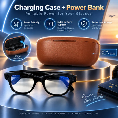 2026 Smart AI Glasses 1080P HD Camera M02 Ultra ChatGPT 3600mAh Charging Case Power Bank 32GB Translation Music Video Sunglasses