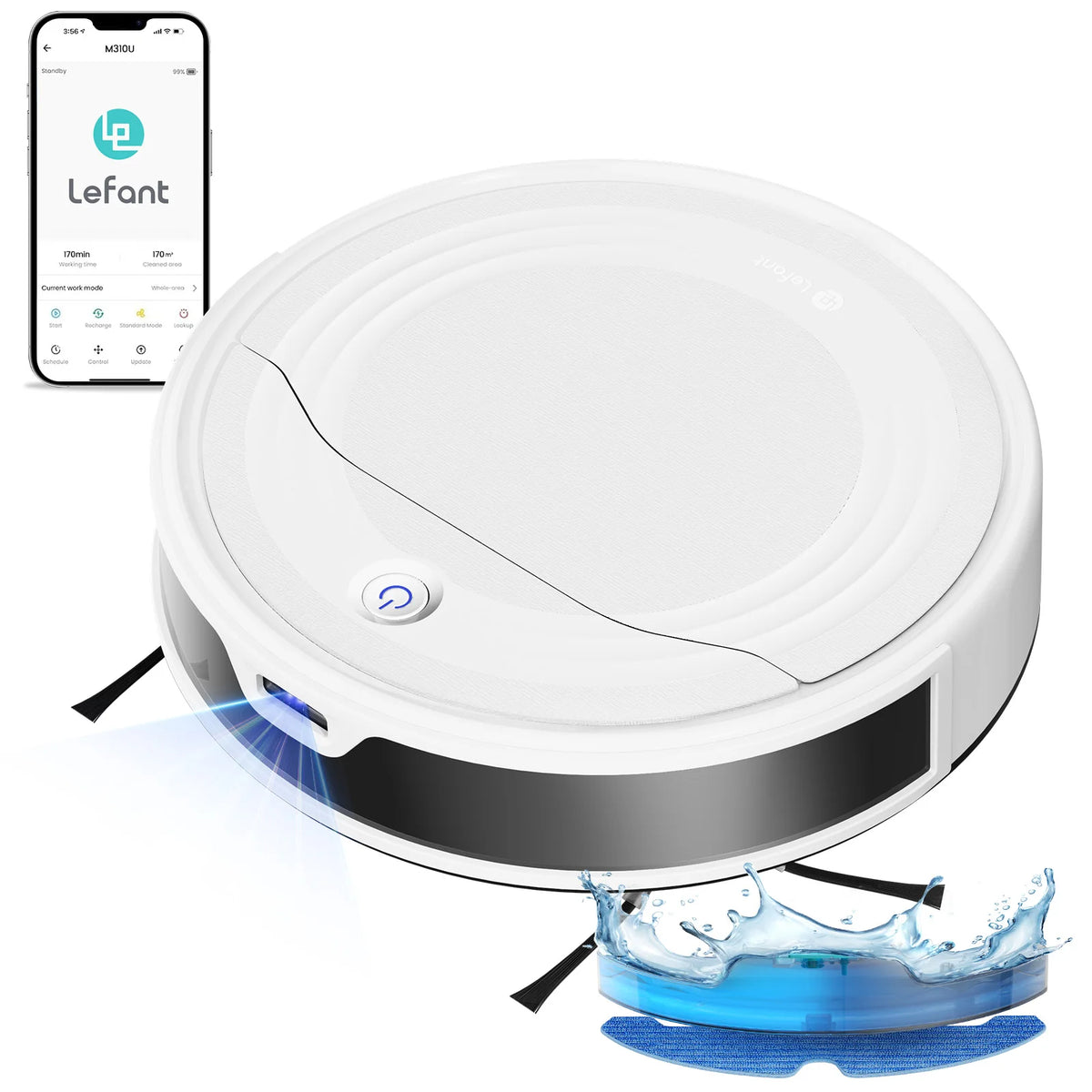 LEFANT M310 Ultra  Robot Vacuum Cleaner with TOF LiDAR Navigation, 6000Pa Suction,150 Minutes, HEPA Filter,  Ideal for Pet Hair