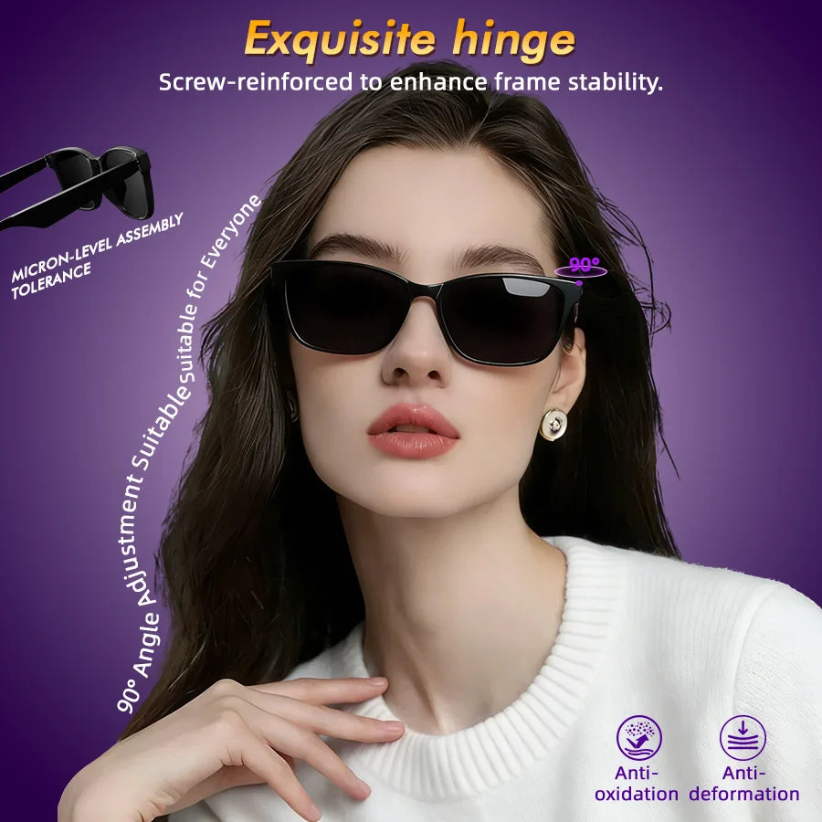 Smart Glasses with Speaker, Bluetooth glasses for Men and Women with Outdoor UV Protection,Support Voice Assistant/Android/Mac