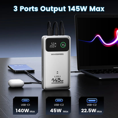 MOVESPEED M25PRO 25000mAh Power Bank 140W PD3.1 Fast Charge Portable External Battery Charger for iPhone Samsung