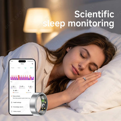 New Smart Ring with Case Heart Rate Blood Pressure Sleep Monitoring GPS Tracking IP68 Waterproof Men Women Smart Rings Gift Ring
