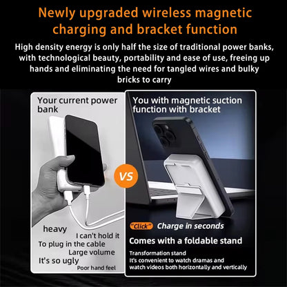 Clear Circuit Board Magnetic Power Bank Qi2 15W Wireless Charging 20W Portable Wired Charge 10000mAh Large Capacity PD 22.5W Type C Cable Bidirectional Fast Charging Phone Holder Powerbank For Iphone 17 16 15 Pro Max Magsafe