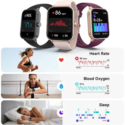 1.85 Inch AMOLED Touchscreen Smartwatch with 110+ Sport Modes, Heart Rate, and IP68 Waterproof