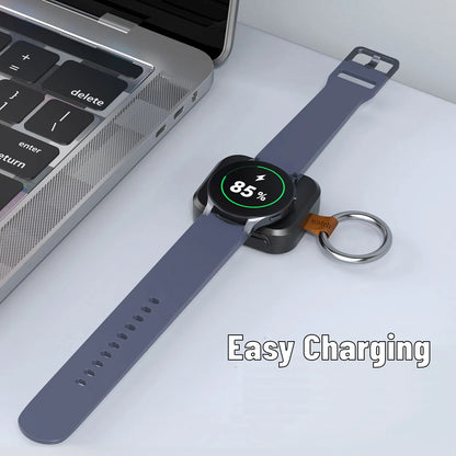1200mAh Portable Wireless Charger Power Bank for Galaxy Watch 8/7/Ultra/6/6 Classic/5 Pro/4/3, Active Magnetic Keychain Charging
