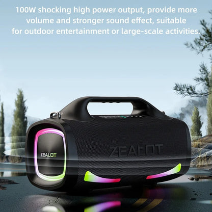 ZEALOT-S79 100w Wireless Speaker, Outdoor Portable Subwoofer, Bluetooth-Connectable Speaker, Hifi Sound Quality, Dual Pairing, Fast Charging, 24000mah Battery, Long Battery Life, Big Party Speaker, Camping Speaker, Blue Speak