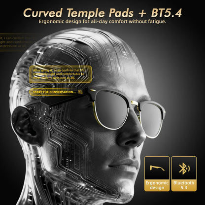 Smart Glasses with Speaker, Bluetooth glasses for Men and Women with Outdoor UV Protection,Support Voice Assistant/Android/Mac