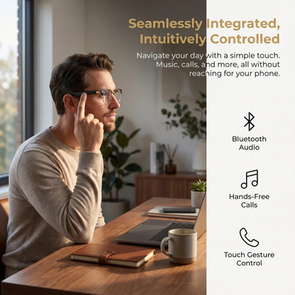 Photochromic AI Smart Audio Glasses for Unisex, Hi‑Fi Sound Quality Eyeglasses with HD Hands‑Free Call Function, Great for Sports, Outdoor and Everyday Office Scenarios