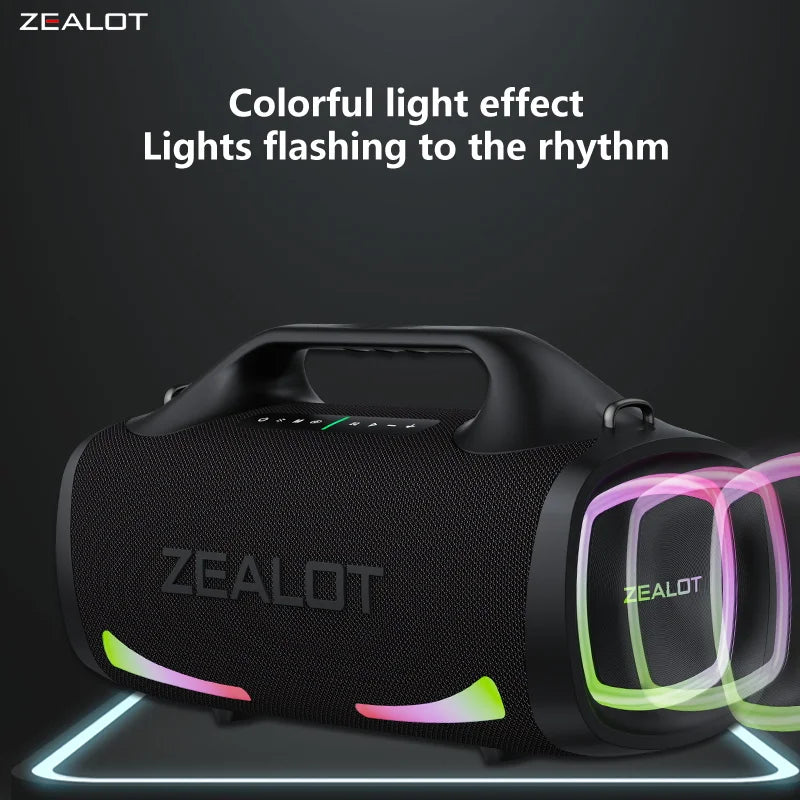 ZEALOT-S79 100w Wireless Speaker, Outdoor Portable Subwoofer, Bluetooth-Connectable Speaker, Hifi Sound Quality, Dual Pairing, Fast Charging, 24000mah Battery, Long Battery Life, Big Party Speaker, Camping Speaker, Blue Speak