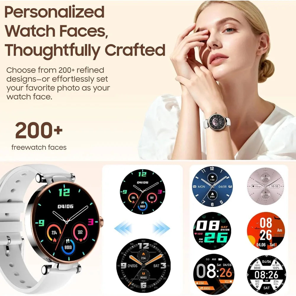 AMOLED Display Watch: Fitness Tracker, Bluetooth Calling, Waterproof, Sleep & Stress, Sports Modes, Customizable Faces