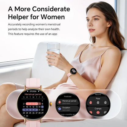 Women's 40mm Smart Watch: Activity Tracker, 101+ Sports Modes, Multi-Function Monitor, 2 Bands, IP68, Pink