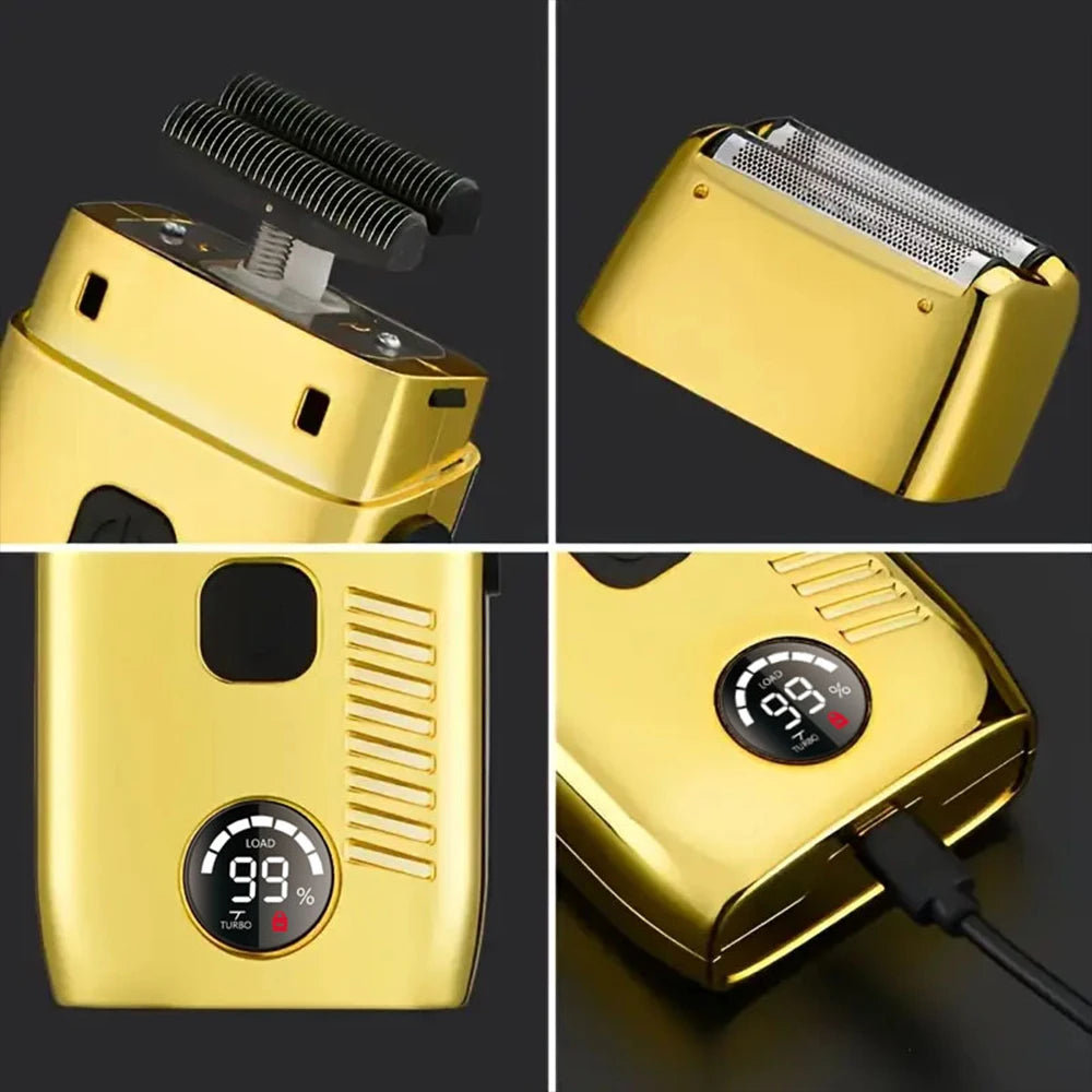 Portable Mini Electric Shaver for Men – Floating 2-Blade Net & LED Power Display, USB Fast Charging Beard Trimmer for Travel & Daily Grooming