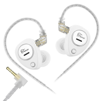 KZ Taurus Wired In Ear Monitor Earbuds Horizontal 2DD Dynamic Driver HiFi IEM Headphones Detachable 0.78mm Silver Plated Cable 3.5mm Gaming Earphones Optional Mic Noise IsolatingMusic Sports Laptop