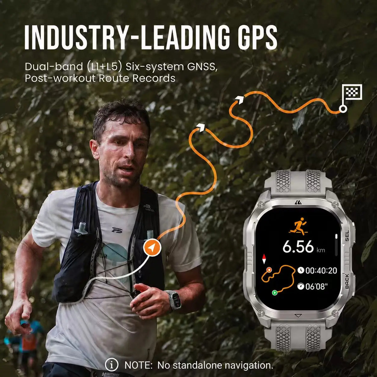 2026 KOSPET PULSE 2 Rugged Military Smartwatch Men Dual Band GPS 6 GNSS AMOLED 1.96" 5ATM IP69 LED Flashlight 170+ Sports
