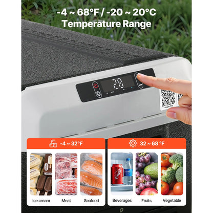 12 Volt Car Refrigerator, 31.7QT/30L Car Fridge, Portable Electric Cooler with -4-68 F Adjustable Temperature, 12/24V DC and 100- 240V AC Compressor Freezer for Outdoor, Camping, Travel, RV