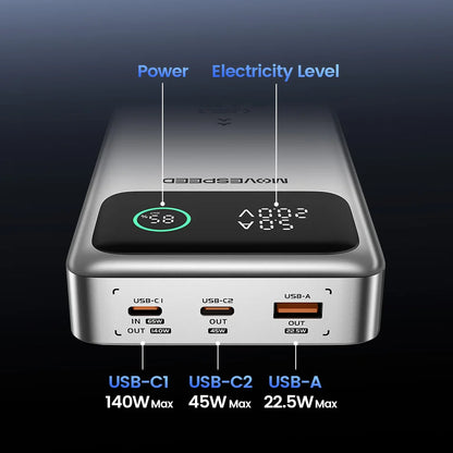 MOVESPEED M25PRO 25000mAh Power Bank 140W PD3.1 Fast Charge Portable External Battery Charger for iPhone Samsung