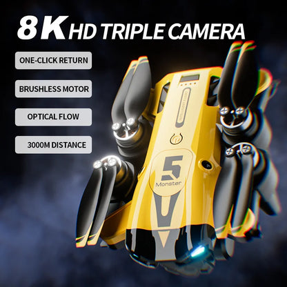 Folding RC Drone Modular 2000mAh Battery Long Flight Time Low Noise Durable Body Downward Lens Auxiliary Camera Wind Resistant Hobby Drone