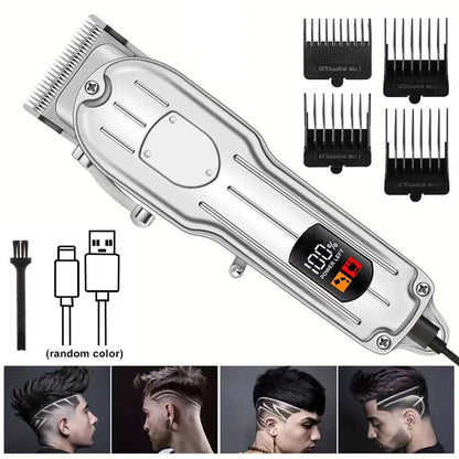 Professional Hair Clipper & Trimmer Set for Men – 3-in-1 /2-in-1/1pc Electric Beard Shaver, Haircut Machine with LCD Display, USB Rechargeable, Multiple Guide Combs, Barber Kit for Home & Salon Use