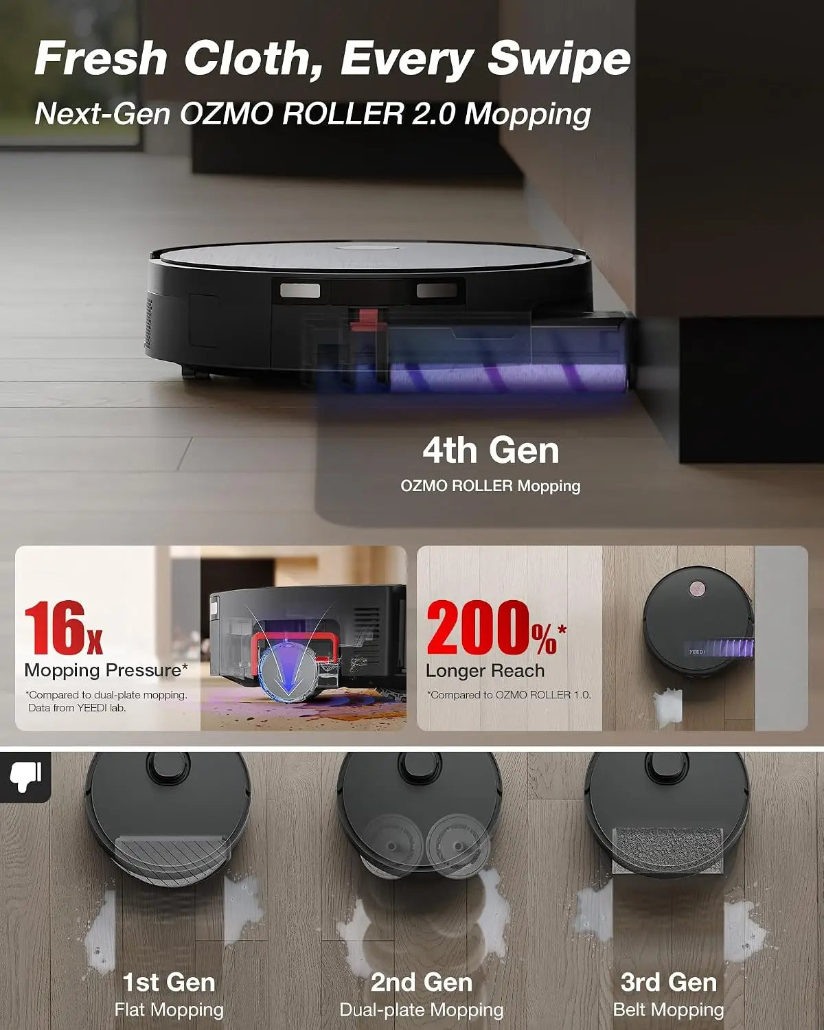 2-in-1 Robot Vacuum and Mop with Cyclone Docking Station, Robotic Vacuum Cleaner and Mopping System