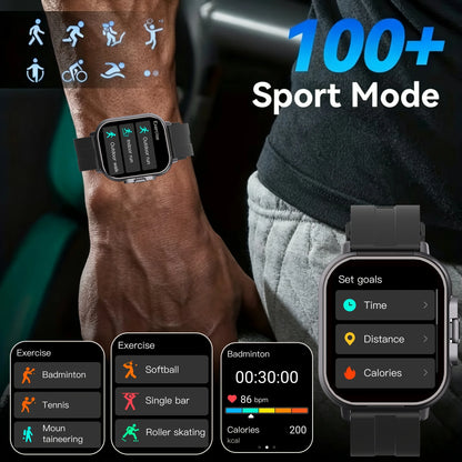 The Latest Smartwatch, Suitable for Both Men and Women, Equipped with a 2.01-inch Display Screen, Full Touchscreen Function, 2-in-1 Wireless Earphones, Music Playback, Camera Control and Other Functions, Is an Ideal Gift for