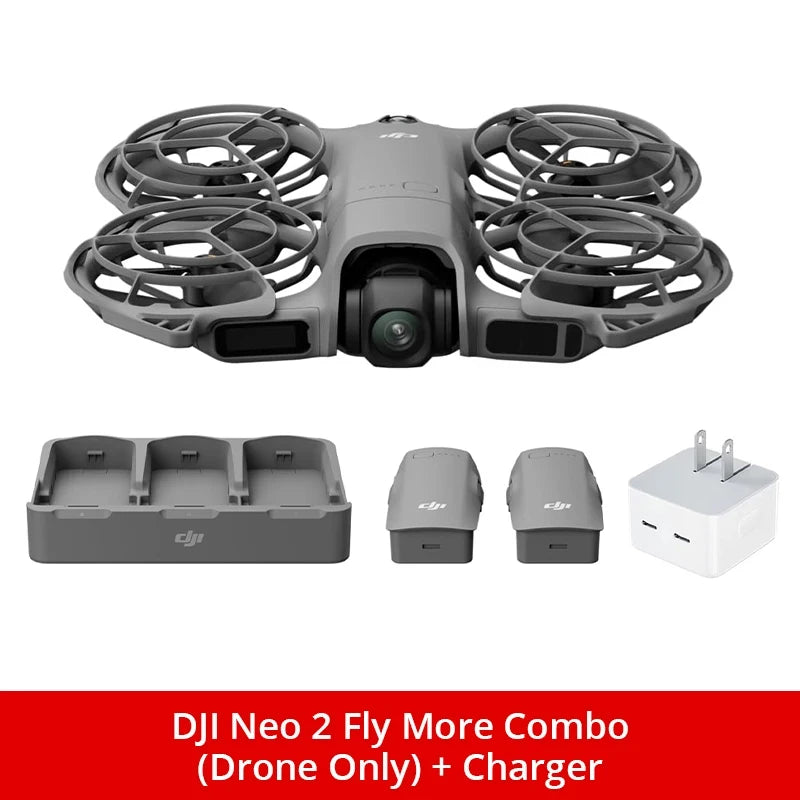 DJI Neo 2 Fly More Combo (Drone Only) Drones With a Camera Drone 4k Professional with Optional Accessories ActiveTrack for Cycling, Omnidirectional Obstacle Avoidance