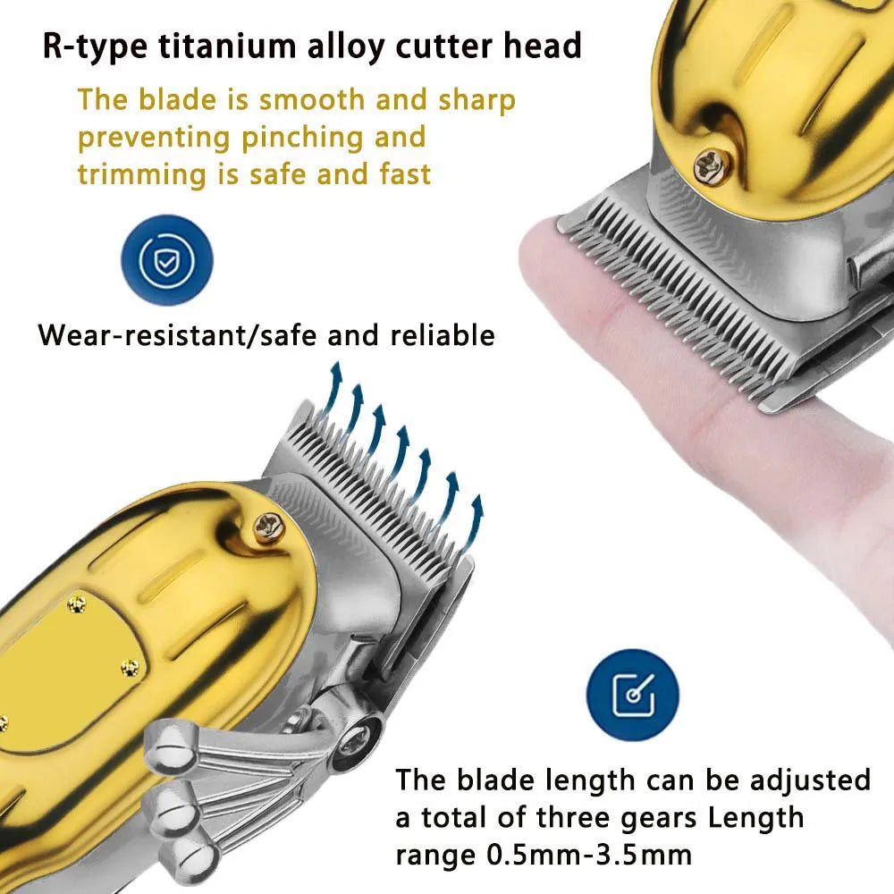 Professional Hair Clippers for Men Professional - Cordless Barber Clippers for Hair Cutting & Grooming Rechargeable Beard Trimmer USB Rechargeable Grooming Kit with 4 Guide Combs & Cleaning Brush