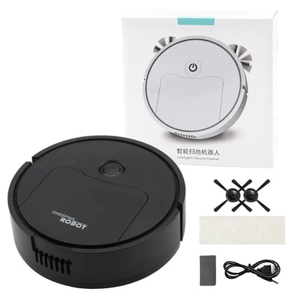 Robot Vacuum Cleaner, 3-in-1 Mini Smart Sweeping Mopping Vacuum Machine, 6cm Ultra-Thin Automatic Floor Sweeper for Pet Hair, Hardwood, Tile, Quiet One-Touch Operation, Slim Design for Under Furniture